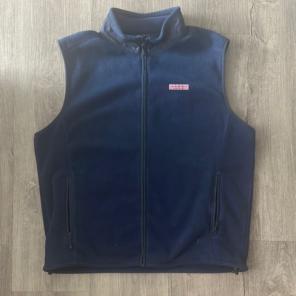 Men's Navy Blue Fleece Vest